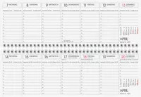 Brunnen Glocken Querkalender 2027 in Rot und Schwarz mit Wochen- und Monatsübersicht - Bild 1