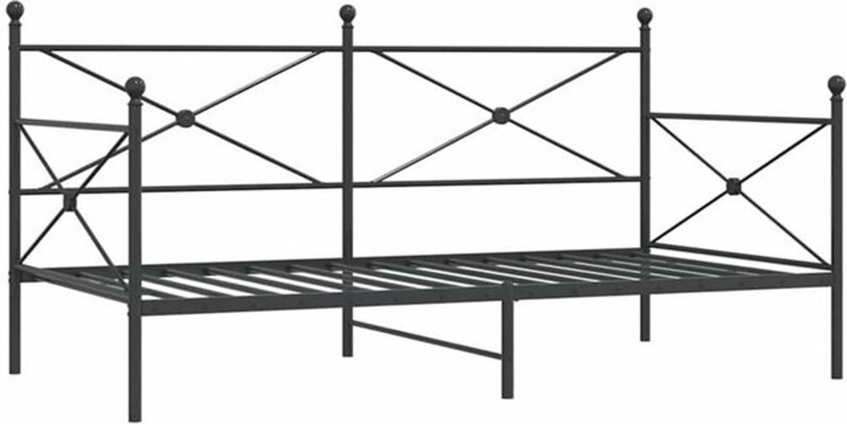 Vidaxl Tagesbett aus Stahl in Schwarz ohne Matratze B/T/H: 190 x 100 x 107 cm - Bild 1