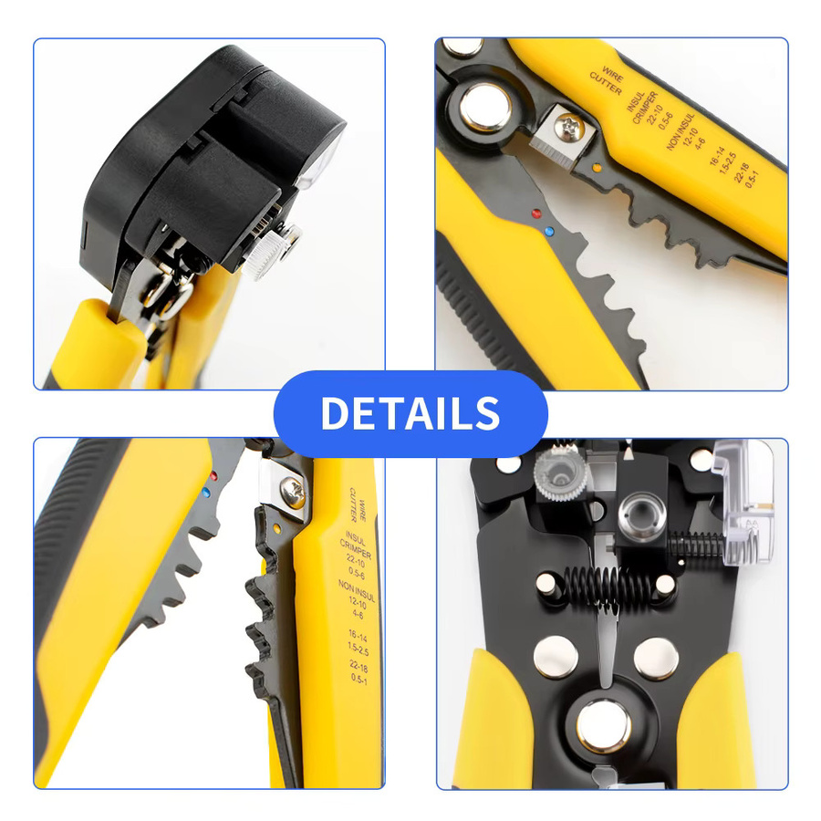 Professionelle Kabelabisolierzange mit Crimper und Cutter zum automatischen Abisolieren und Crimpen von Drähten - Bild 2