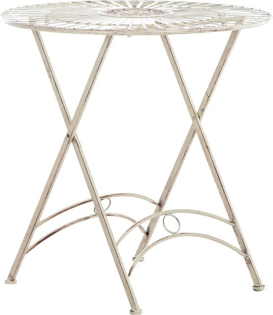 TPFGarden Beistelltisch aus Eisen in Antik-Beige für Garten, Terrasse und Balkon B/T/H: 71 x 71 x 71 cm - Bild 1