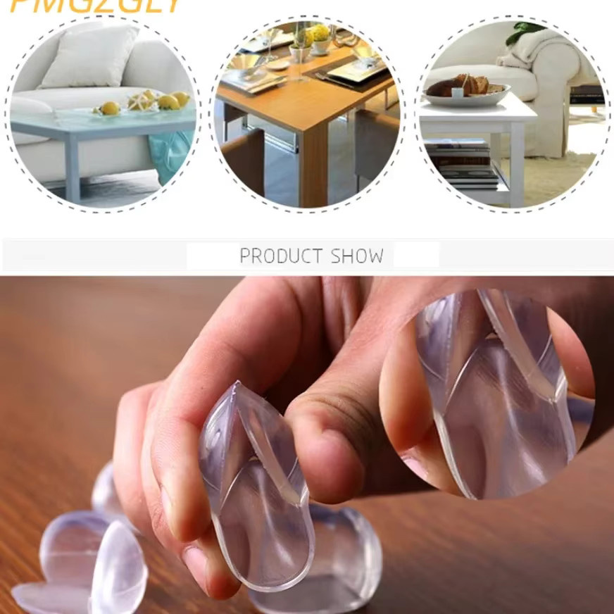 4er-Set Silikon Kantenschutz für Kinder Sicherheitsecken transparent zur Antikollisions-Abdeckung von Tischen und Möbeln - Bild 3