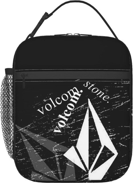 Volcom Logo Isolierte Lunchtasche für Kinder, Thermische Kühltasche und auslaufsichere Lebensmittelbox in Schwarz - Bild 1