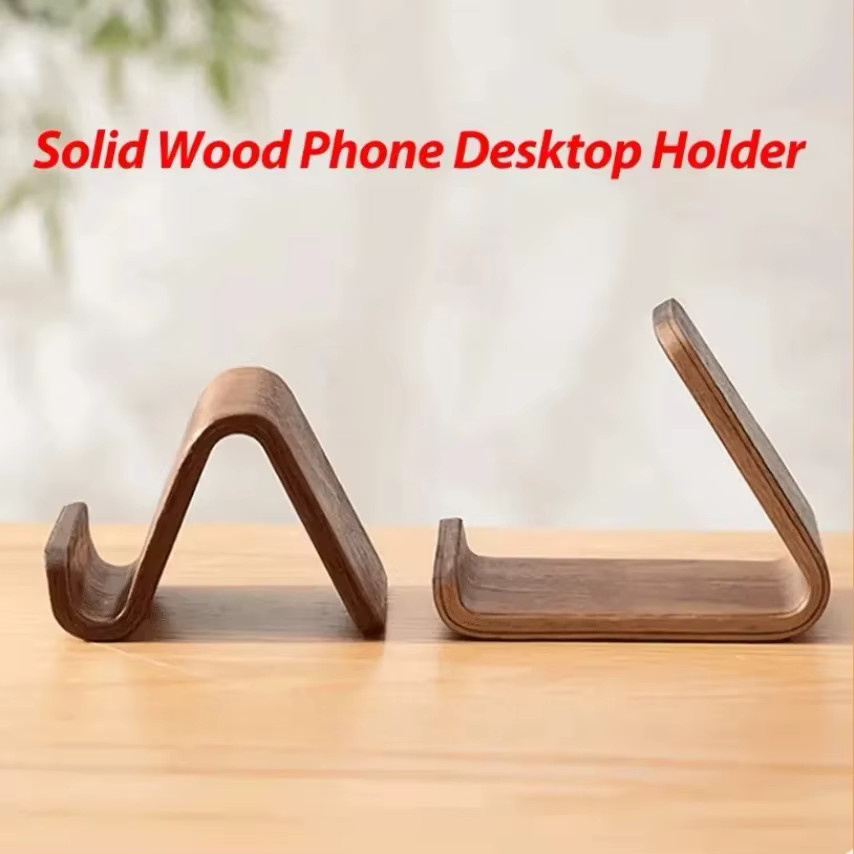 VIKEFON Smartphone-Halterung aus Holz im Vintage-Stil, Farbe: Braun - Bild 2