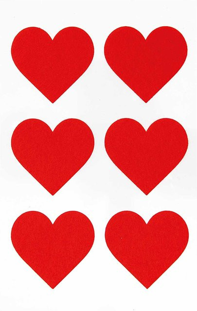 Rico Design Paper Poetry Filzsticker Herzen groß, 1 Blatt, Rot - Bild 1