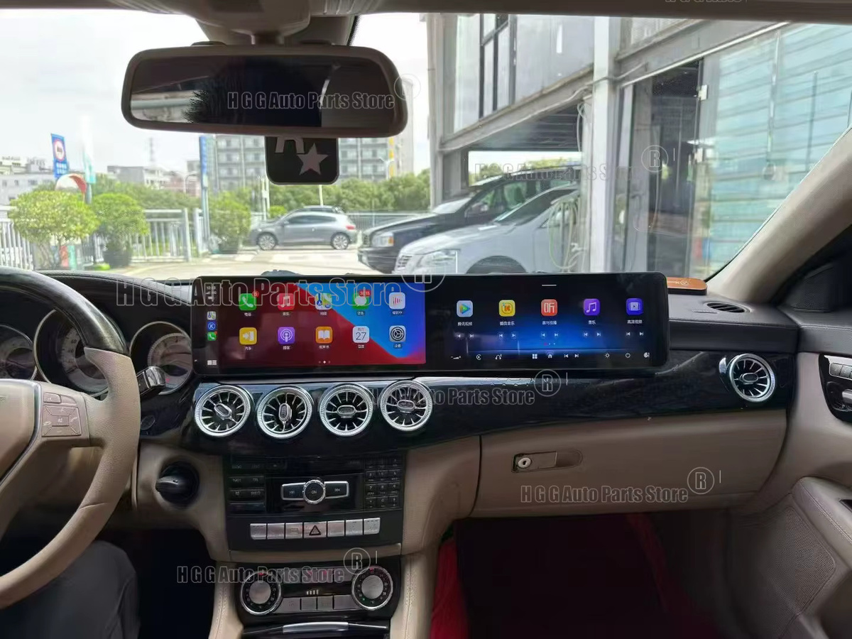 YANFU Android Carplay GPS-Navigation mit zwei Bildschirmen und Multimedia-Player für Mercedes Benz CLS-Klasse W218 X218 2012-2017 Rechtslenker, 25,6 Zoll, Schwarz - Bild 2