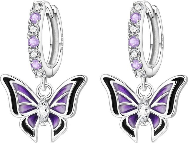Orstarry Hängeohrringe 925 Silber, Schmetterling, Zirkonia, Damen - Bild 1