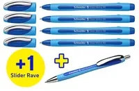 Schneider Kugelschreiber Set mit 4x Slider Memo XB und 1x Slider Rave XB in Blau - Bild 4