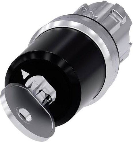 Siemens Schlüsselschalter 3SU1050-5HF01-0AA0 Schwarz aus Metall mit 90° Drehung und IP66/IP67/IP69/IP69K Schutzart - Bild 1