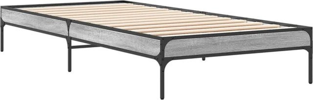 vidaXL Bettgestell in Grau Sonoma aus Holzwerkstoff und Metall B: 75 cm, L: 190 cm - Bild 1