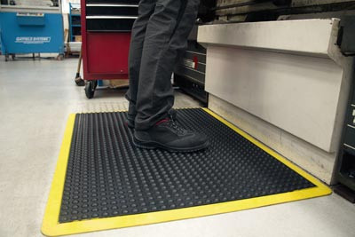 Coba Arbeitsplatzmatte aus Schaumstoff mit Noppenstruktur in Schwarz/Gelb, B: 90 cm, T: 60 cm - Bild 1