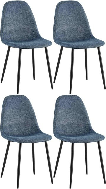 CLP Esszimmerstühle Napier 4er Set, moderne gepolsterte Küchenstühle mit Rückenlehne, bis 150 kg belastbar - Bild 1