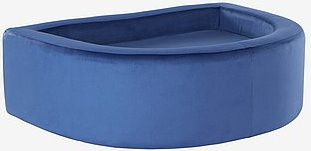 Jotex ENZO Hundebett und Katzenbett in Blau mit Samtbezug und erhöhtem Rand, Oval - Bild 1