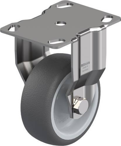 Blickle BKPXA-PATH 80G Bockrolle aus Edelstahl in Silber und Grau mit Schraubbefestigung, Rad-Durchmesser: 80 mm, Tragfähigkeit: 120 kg - Bild 1