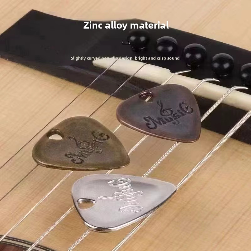 Moge Halskette Gitarrenplektren, Zinklegierung, Roségold, Unisex - Bild 2