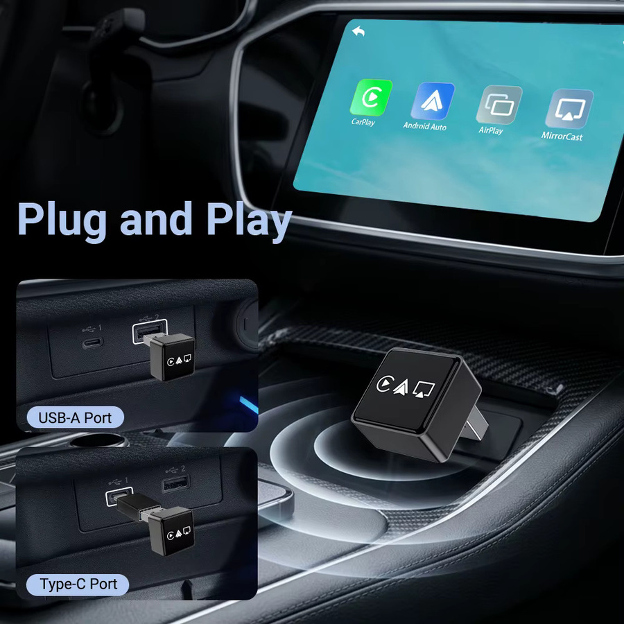 XUDA 4-in-1 Wireless CarPlay und Android Auto Adapter mit Mirror Link und Airplay in Schwarz - Bild 4