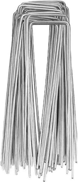 100 Stück verzinkte U-förmige Gartenklammern mit Pads aus Metall von YWZT Home Depot in Silber - Bild 1