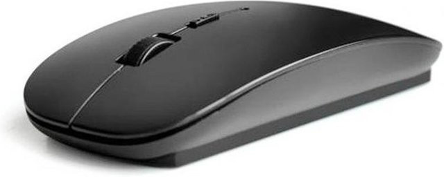 TodayDeal Drahtlose optische Maus Ultra Thin Slim 2,4 GHz USB mit Empfänger für Computer und Laptop, Schwarz - Bild 1