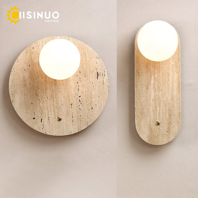 IISINUO Wabi-Sabi Wandleuchte in Gelb mit drehbarem Design für Schlafzimmer, Flur und Treppenhaus - Bild 1