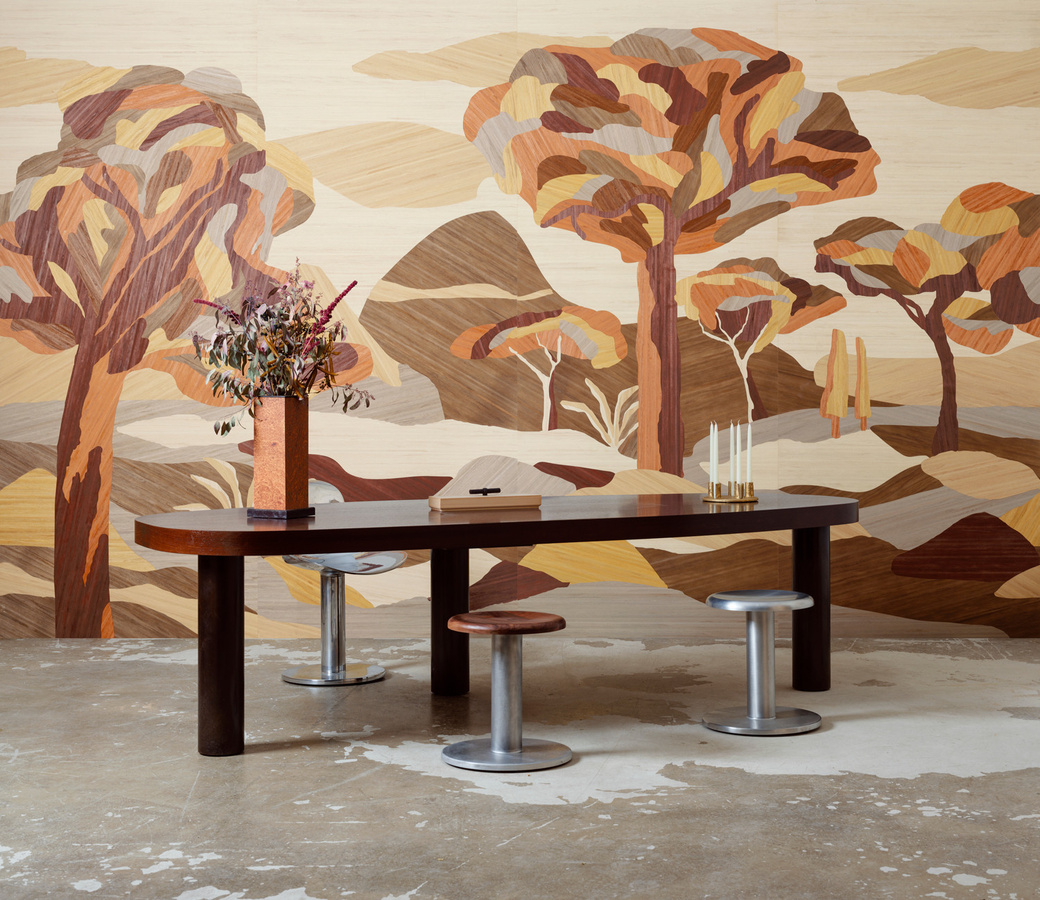 Arte Wandbild Under The Sycamore Tree aus Mahagoniholz in Braun und Multicolour, Rechteckig - Bild 1