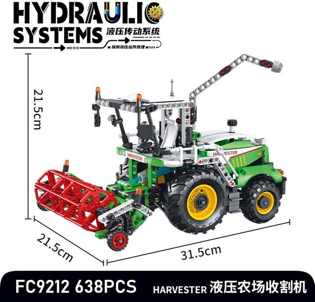 MOC Hydrauliksystem Landwirtschaftlicher Lader & Erntemaschine, Bausteine Set, ab 14 Jahren - Bild 1