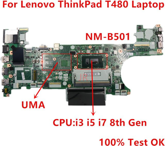 Lenovo ThinkPad T480 Motherboard CPU I3 I5 I7 8. Generation ET480 NM-B501 FRU 01YR336 01YU859 in Grün - Bild 1