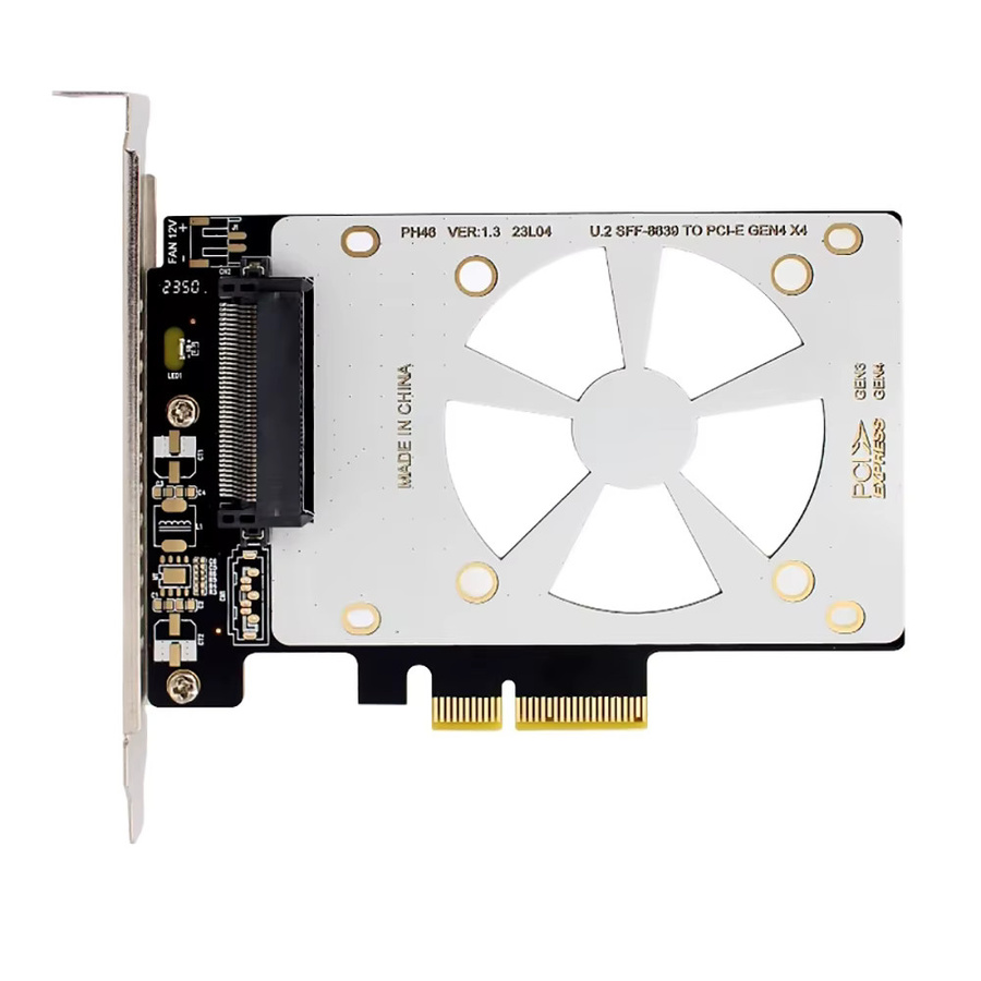 PCIe x4 zu U.2 Gen4 SFF-8639 Host Adapter für M.2 NVMe und NGFF auf 2.5 Zoll SSD Riser Konverter Karte von SZJN - Bild 2