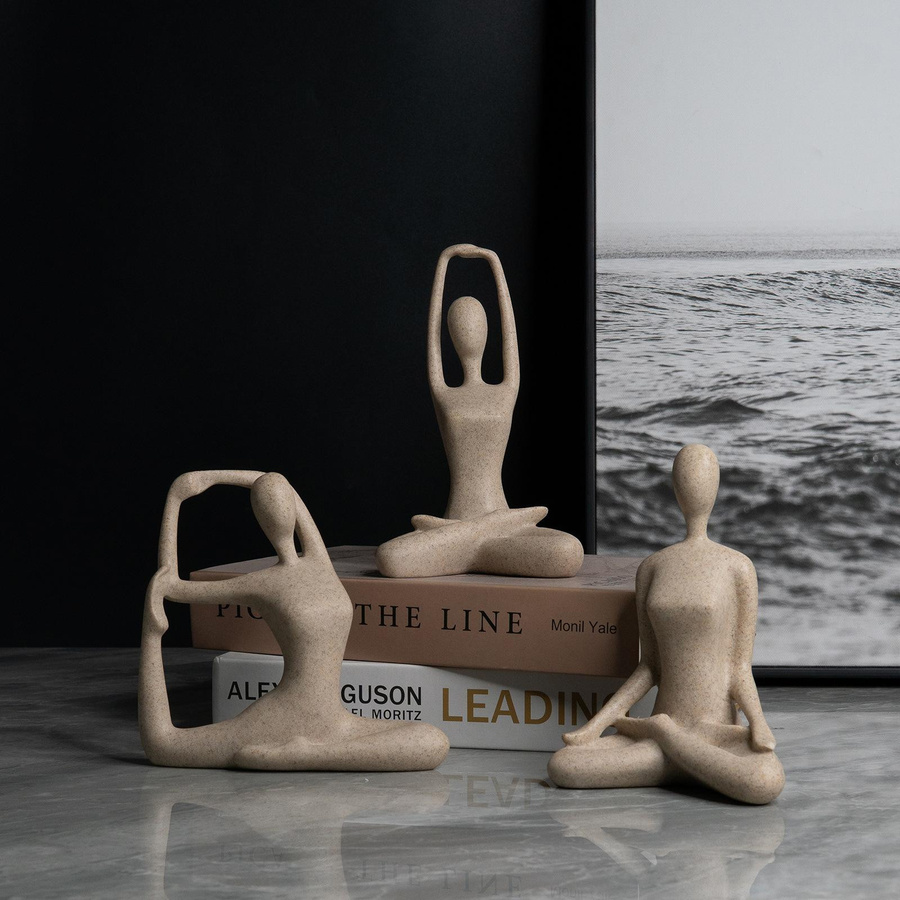 Abstrakte Yoga-Ornamente von Yiran Furniture aus Harz als moderne Deko-Figur für dein Wohnzimmer oder Yogastudio, B/T/H: 11,0 x 5,5 x 5,5 cm - Bild 2