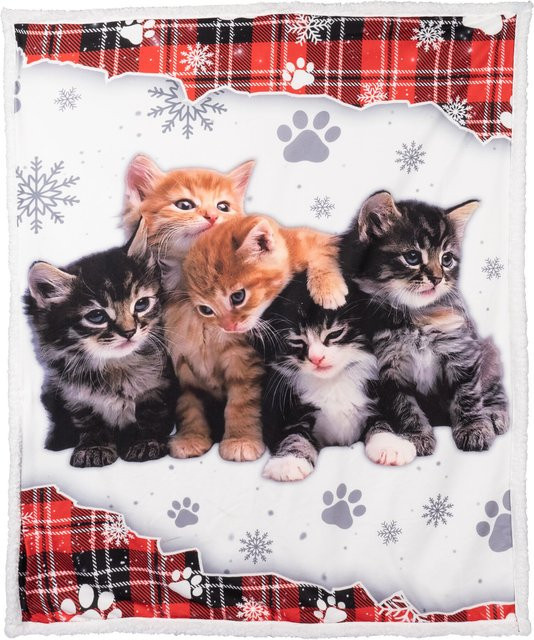 Fluffy Kuscheldecke Katzen-Kindergarten von viva domo in Multicolour aus Fleece für Kinder - Bild 1