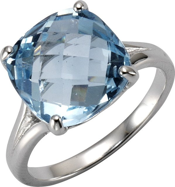 Zeeme Gemstones Ring 925 Silber, Blautopas, Damen, 12mm - Bild 1