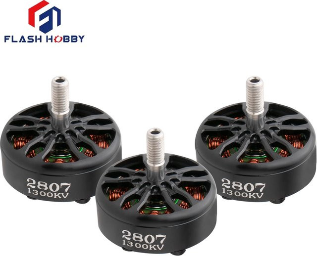 Flash Hobby A2807 2807 1300KV Bürstenloser DC Motor 6S in Schwarz, 4er-Set - Bild 1