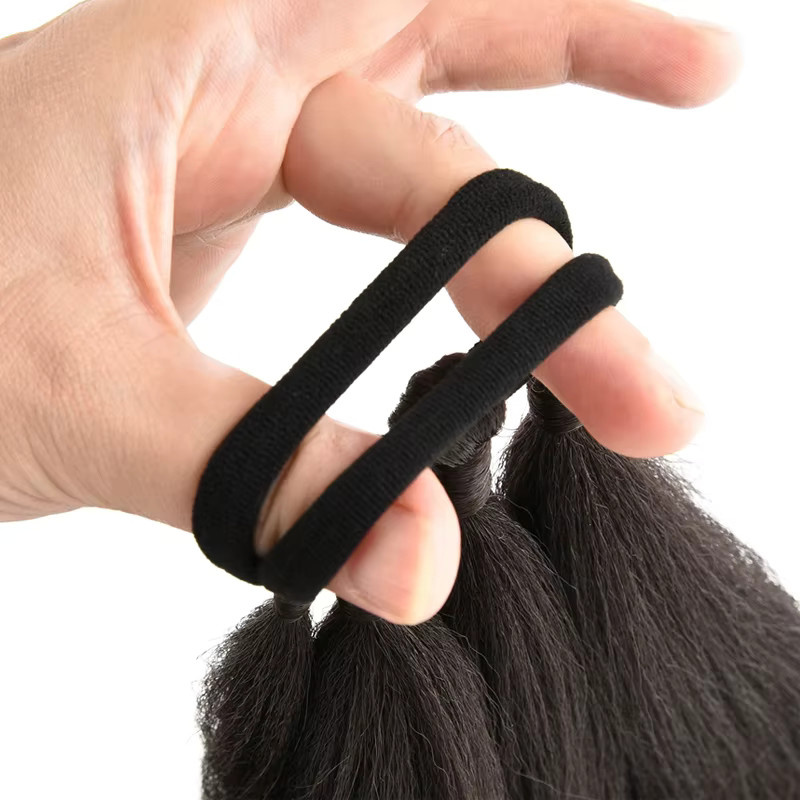 sissi's Pferdeschwanz-Extensions, synthetisch, Ombre, Schwarz, Braun, Grau, 66 cm, Unisex - Bild 4