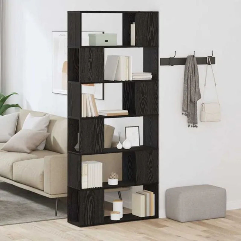 Vidaxl Bücherregal Schwarz Eiche B/T/H: 80 x 24 x 186 cm aus Holzwerkstoff - Bild 1