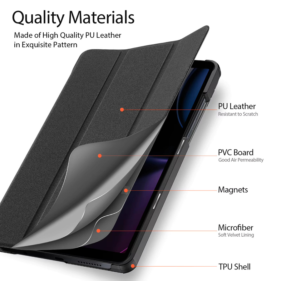 DUX DUCIS Tablet-Hülle mit dreifach faltbarem Ständer für Xiaomi Redmi Pad SE 8.7 und Redmi Pad 11 in Schwarz oder Blau - Bild 5