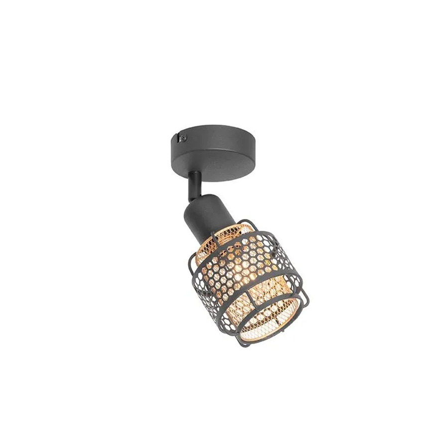QAZQA Design-Deckenleuchte Noud in Schwarz und Gold aus Stahl mit E14 Fassung und dimmbarer Funktion - Bild 2