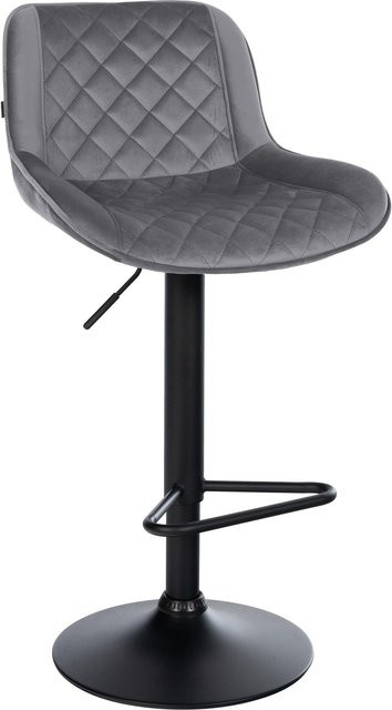 CLP Barhocker Kasson höhenverstellbar und drehbar mit Rückenlehne, moderner Barstuhl mit gepolsterter Sitzfläche und Fußablage, schwarz - Bild 1