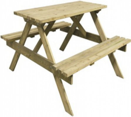 Klappbarer Picknicktisch aus Fichte von Intergard in Braun, B/T/H: 150 x 70 x 70 cm - Bild 1