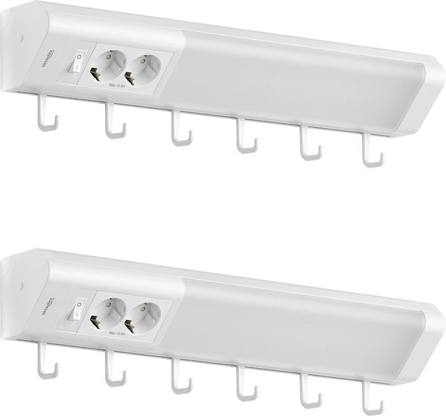 Oktaplex Talin 2er Set LED Unterbauleuchten für die Küche in Weiß mit Steckdose, Warmweiß 300K, Breite: 50 cm - Bild 1