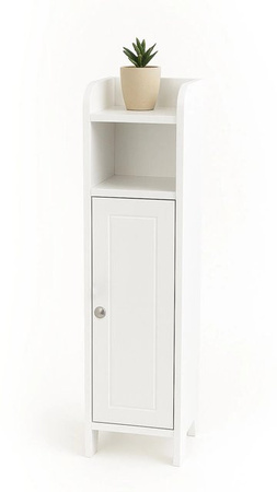 Relaxdays Badezimmerschrank in Weiß im Landhausstil mit Magnetverschluss, B/T/H: 80 x 18 x 20 cm