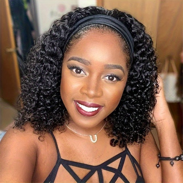 FIUMER Perücke, Body Wave Brasilianische Remy Echthaar, Kinky Curly, Damen - Bild 1