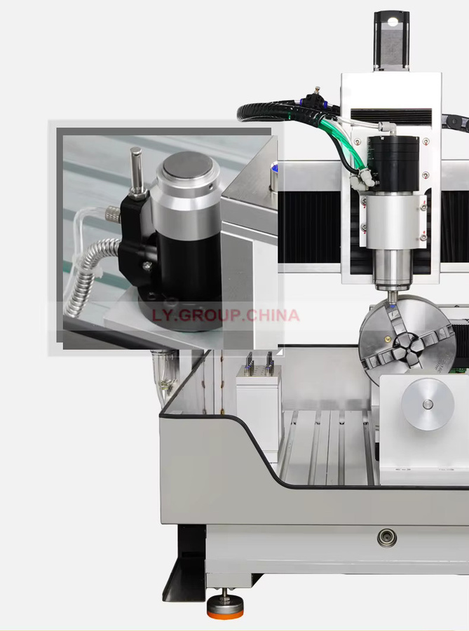 LYBGACNC 4-Achsen-CNC-Graviermaschine mit automatischem Werkzeugwechsel, 1,5 kW, 220 V, Farbe: Silber - Bild 3