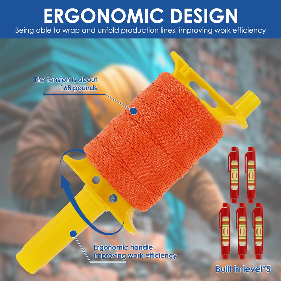 Toorise Construction String Level Line Kit Universal Schnurlineal aus Nylon für Mauerwerk und Gartenarbeit - Bild 5