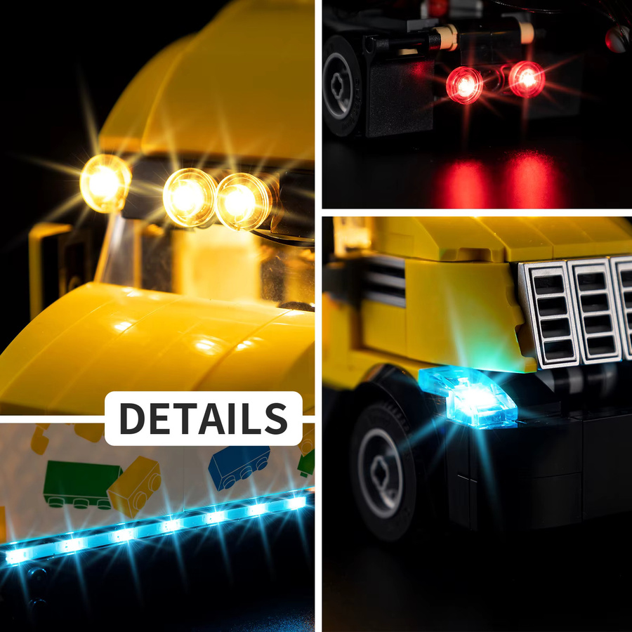 BlockGlow LED-Beleuchtungsset für Gelber Lieferwagen 60440, Zubehör - Bild 5