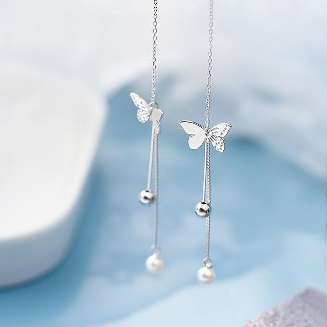 Lucky Star Jewelry Ohrringe, Schmetterling, 925 Silber, Damen - Bild 1