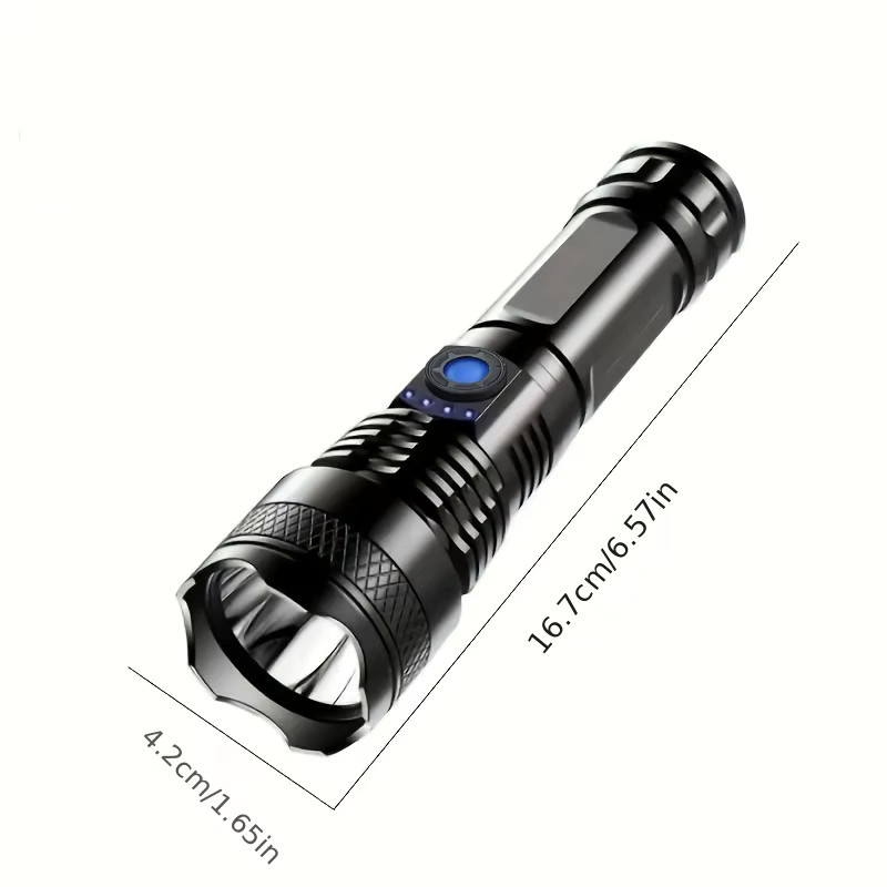 KDULIT LED-Taschenlampe mit 10000 Lumen, wiederaufladbare taktische Taschenlampe in Schwarz, IPX7 wasserdicht - Bild 6