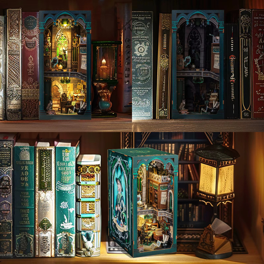 CUTEBEE DIY Book Nook Kit, Miniatur-Puppenhaus, Fantasy, Holz, mit LED-Licht - Bild 4