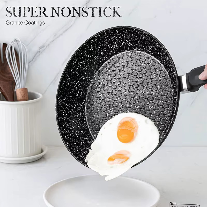MICHELANGELO Wok-Pfanne mit Antihaftbeschichtung und Deckel, 12 Zoll, Schwarz - Bild 5