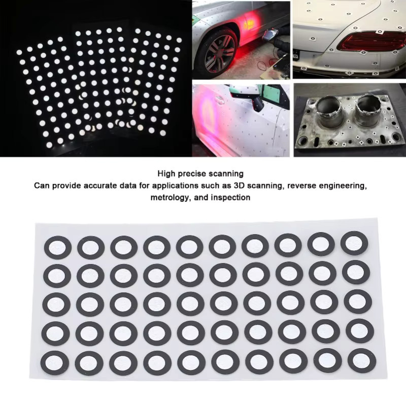 1000 Stück 3D-Scan-Marker in Schwarz mit hohem Reflexionsgrad und starker Haftung, Innendurchmesser: 6 mm, Außendurchmesser: 10 mm - Bild 5