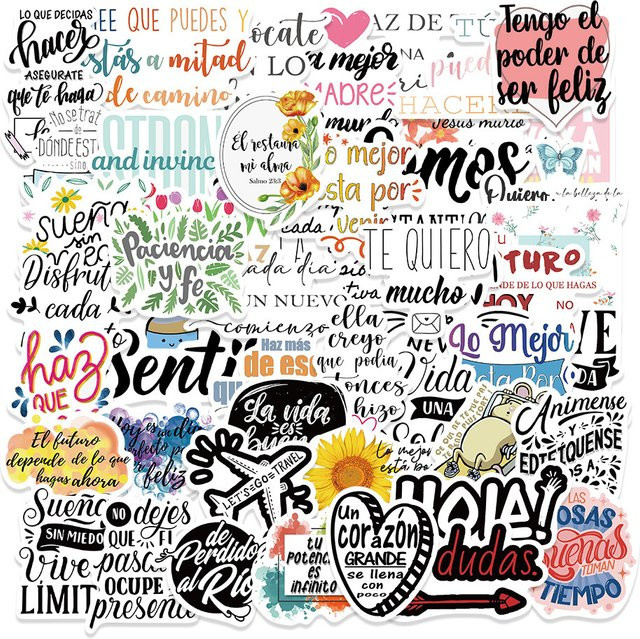 MRJIAANGSON Spanisch Inspiration Graffiti Aufkleber, 50-teiliges Set, multicolor - Bild 1