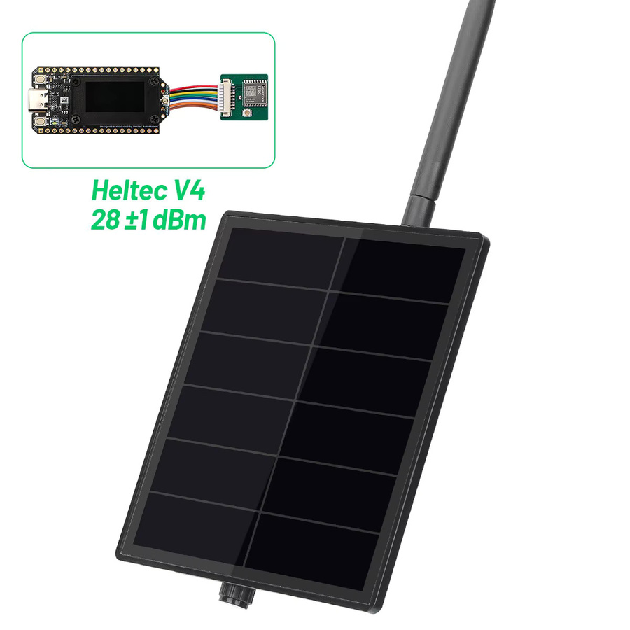 Heltec LoRa 32 V4 Meshtastic-Knoten mit GPS und WiFi als solarbetriebenes IoT-Batterie-Repeater-Kit in Schwarz - Bild 2