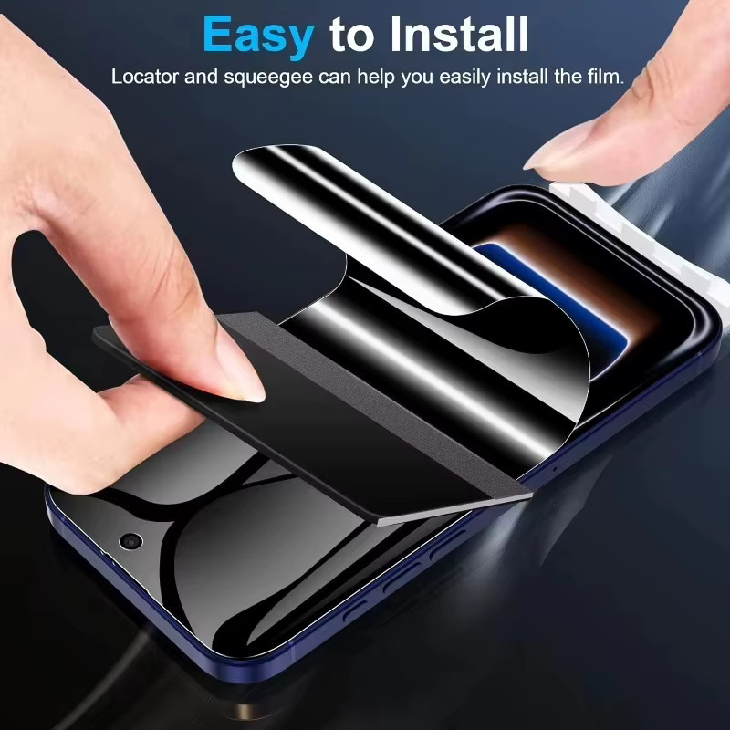 Caynes Privatsphäre Hydrogel-Schutzfolie für iPhone 17 Pro Max, iPhone 17 Pro und iPhone Air 17, Transparent, Vollabdeckung Anti-Spy Film - Bild 5